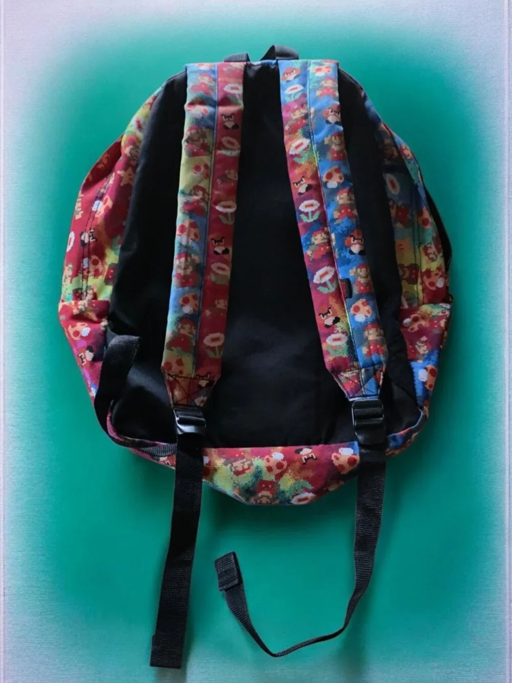 EUC VANS Vintage X NINTENDO Super Mario Bros Old Skool II Backpack 8 Bit Print